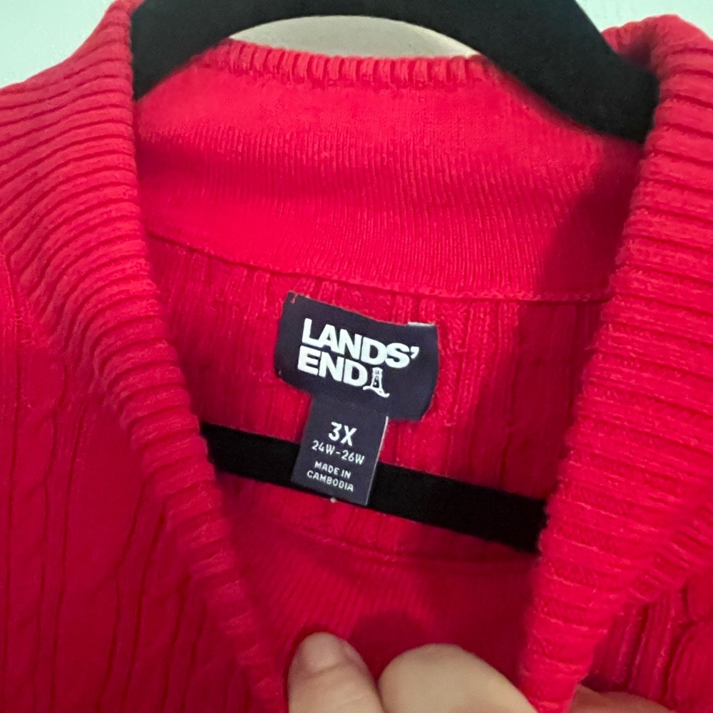 Lands' End Women's Vibrant Red sweater 3x